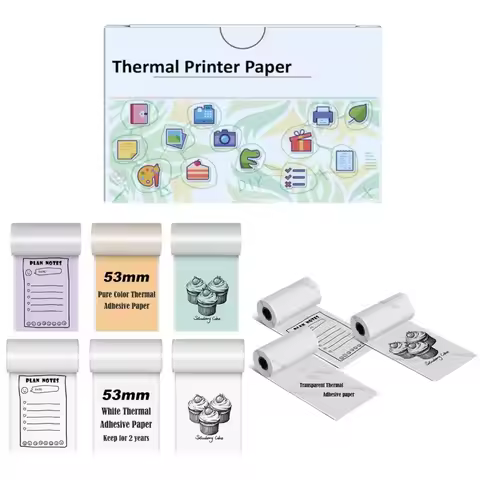 Self-Adhesive Thermal Paper for M02/T02/M02 Pro/M02S/M03/M03AS/M04S/M04AS Mini Sticker Printer, Blac