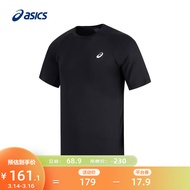 亚瑟士ASICS男子透气跑步短袖T恤舒适百搭运动上衣 2031D733-001 黑色 XL
