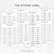 Transparent Tab Divider Label Sticker