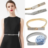 Elastic Golden Chain Belt Female Waist Punk Y2k Silvern Metal Rhinestone Belts For Women High T0g7