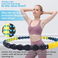 ฮูล่าฮูปถอดได้ ฮูล่าฮูปลดพุง ลดน้ำหนัก แบบปุ่มนวดแม่เหล็ก ลดไขมันแบบx2 สีเหลือง-ดำ Removable Hula Ho