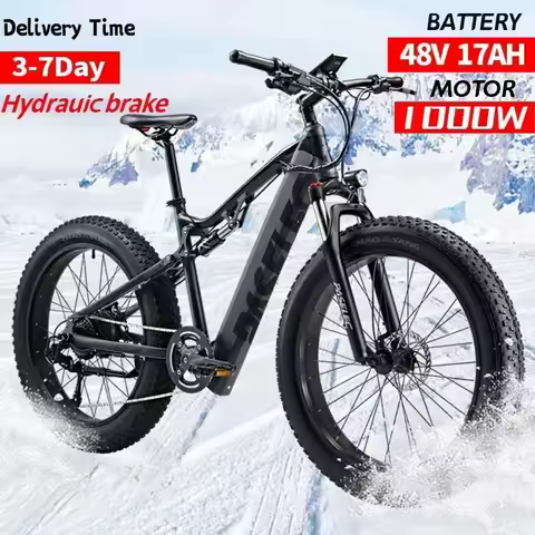 GS9PLUS Off-Road Electric Bike 26 Inch Fat Tire Bike 1000W Motor 48V 17ah Hidden Battery Hydraulic B