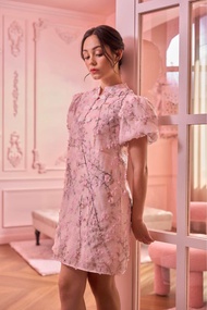 ROSSARIN - Qipao Short Dress #เดรสตรุษจีน #เดรสกี่เผ้า #เดรสแดง #เดรสลายดอก