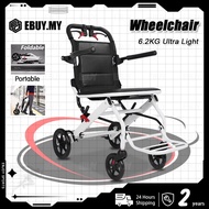 Ebuy 6.2KG Foldable Wheelchair With Footrest Armrest Ultra Lightweight Wheel Chair Kerusi Roda Ringa