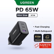 UGREEN GaN 65W USB-C USB-A Fast Charger 3 Ports Travel Adapter compatible with iPhone 17 Pro Max, iP