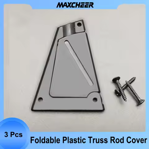 3Pcs Guitar Foldable Plastic Truss Rod Cover Triangle Truss Rod Cover for Electric Guitar Black