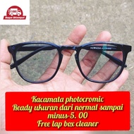 Men's photochromic grey minus glasses photochromic glasses