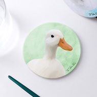 柯爾鴨 鴨子-圓型陶瓷吸水杯墊/動物/居家用品