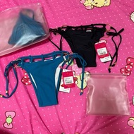 🌸全新現貨 轉售 Wave shine 二代 手工線條金環泳褲 靜謐黑 尼羅河藍 XS號 編織比基尼1500元