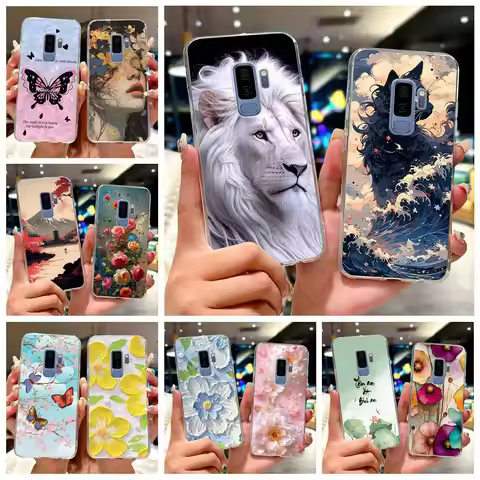 For Samsung Galaxy S9 Case SM-G960F Cute Cat Painted Cover Soft Slim Phone Case For Samsung S9 Plus 