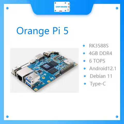 Orange Pi 5 4GB RK3588S,PCIE Module External WiFi+BT,SSD Gigabit Ethernet Single Board Computer, Run