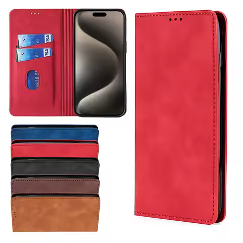 Wallet With Card Slot Flip PU Leather Case For MOTO G15 Power G05 G45 G54 G24 G75 G85 5G 4G Magnetic