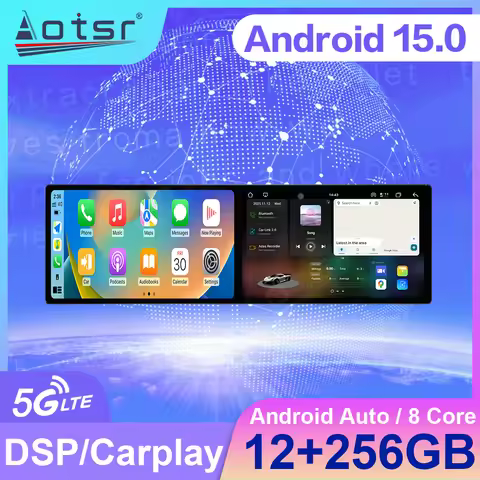 Dual 10.1 Inch HD Screen Car Radio With Carplay GPS Navigation For Toyota Prado 2010-2020 High-Res D