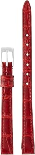 CP-R9 Mimosa Watch Band, P-Shaped Crocodile (Cowhide Embossed/Bamboo Note), 0.4 inches (9 mm), Red, 
