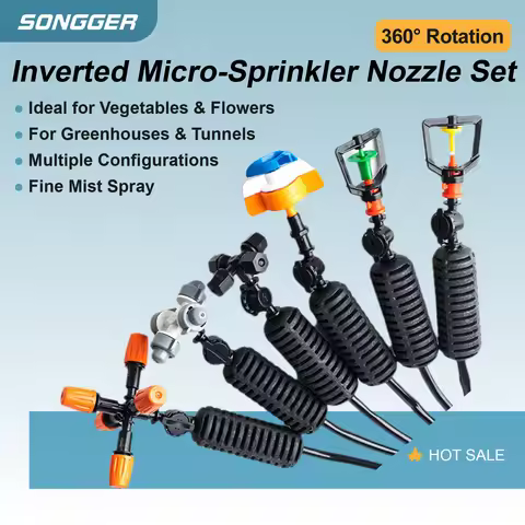 Greenhouse Hanging Mist Sprayer 360° Rotating Irrigation Spray Nozzle Fogging Sprinkler Nozzle for G