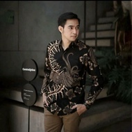 KEMEJA Men's Batik Shirt Long Sleeve Centipede Motif