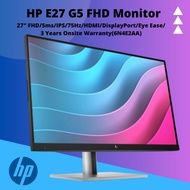 HP E27 G5 Monitor -27" FHD/5ms/IPS/75Hz/HDMI/DisplayPort/Eye Ease/3 Years Onsite Warranty(6N4E2AA)