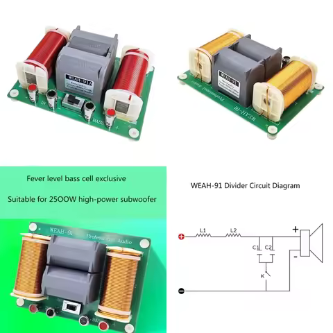 1000/2500W Bass Speaker 180/200Hz Subwoofer Frequency Divider Hifi Stereo DIY Woofer Crossover Filte