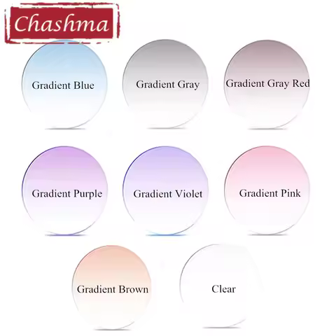 Chashma Brand Quality Anti Reflective MR-8 UV 400 Prescription 1.61 Index Tint Lens Purple Pink Gray
