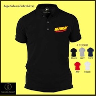 Polo Classic T-Shirt BAZINGA! Logo Vintage Force Popular Fashion Sportswear Streetwear Sulam Embroid