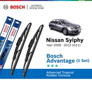 Bosch Advantage U Hook Wiper Set for Nissan Sylphy G11 (22"/16")