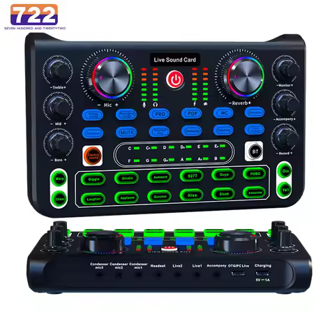 X60 Sound Card English Version Professional Sound Cards Audio Mixer For Karaoke Broadcast KTV Singin