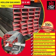 Besi Hollow Galvanis 19 X 39 X 1.1mm