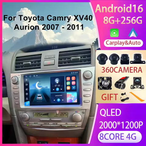 9 Inch IPS Touch Screen Car Stereo For Toyota Camry XV40 Aurion 2007-2011 Carplay Auto Multimedia Pl