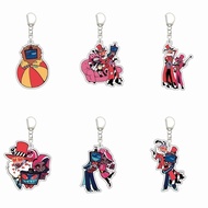 Acrylic keychain Hazbin Hotel group 3 Vees Vox Valentino Velvette Mica to decorate backpacks, handba
