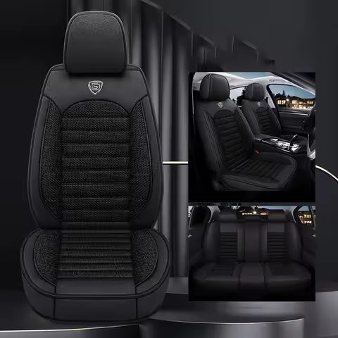 Full Set Flax Universal Car Seat Covers For tiguan allspace hyundai creta audi a3 8y honda zrv Auto 