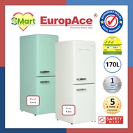 *Upgraded version* EuropAce 170L Retro 2 Door Fridge with 3 ticks - ER7178A (White/Green)