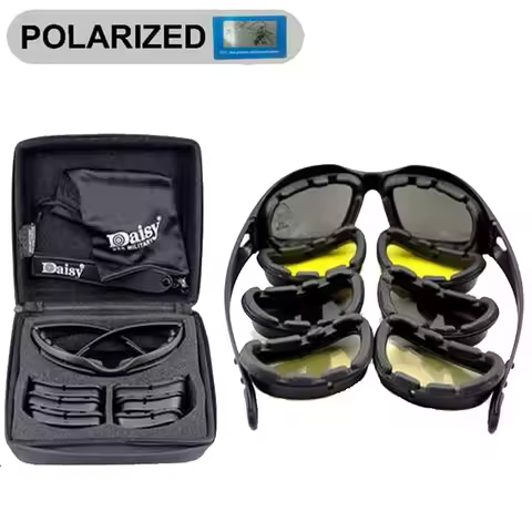 Tactical Glasses 4 Lens Men Army Hunting Shooting Glasses Motorcycle Hiking Polarized Sunglasses X7/