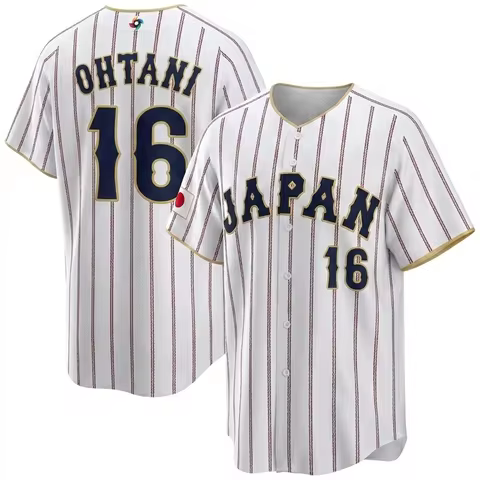 3d Printing 2026 Japan Home Baseball Jersey Shohei Ohtani #16 #18 WBC Samurai Japan White Pinstripe 
