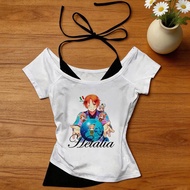 Hetalia Crop Top - Grunge Summer T-Shirt Inspired by 2000s Manga Anime