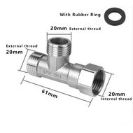 304 metal 3 Ways Valve Diverter G1/2inch T Adapter Water Separator Connector For Bathroom Faucet Fau