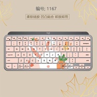 適用羅技Logitech鍵盤膜MX Keys Mini Mac版簡約可愛防塵套硅膠墊