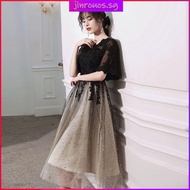 [No Returnable] Evening gown dress small evening gown female temperament banquet black slimming can 