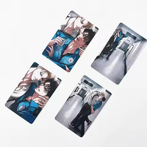 4Pcs/Set FlashLight Korean BL Manga Lomo Cards Comic Character Photo Cards Collection Manhwa Merch G