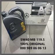 ( 100% Original ) Mercedes Benz MB 229.5 5W40 (5W-40) 5L Fully Synthetic Engine Oil 0009896308