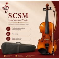 VIOLIN STRADIVARIUS COPY HANDCRAFTED SCSM.1 - Very Beautiful tone and real flame