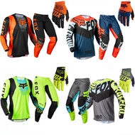 2022 Fox 180/360 Trice Lux Gear Set MX Combo Motocross Enduro Men Moto Equipment BMX Jersey Pants And glove+Suit