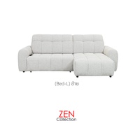 ZEN Collection โซฟาเบ้ด โซฟาปรับไฟฟ้า L-Shape ขนาด 2.50 m. CHESS Sliding sofa หุ้มผ้า Fluffy Fabric 