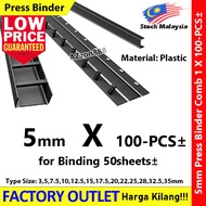 Press Binder Comb Binding Strip Lock Binder Press Binding Comb Binder Strip #Black #PressBinderClip