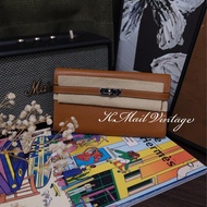Hermes Kelly Wallet Veau Taurillon Clemence Long Wallet Gold Silver 愛馬仕金棕色銀扣Kelly 長銀包 TC皮