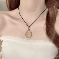 Natural Citrine Nine-Tailed Fox Pendant Natural Pink Crystal Small Fox Nine Women's Necklace