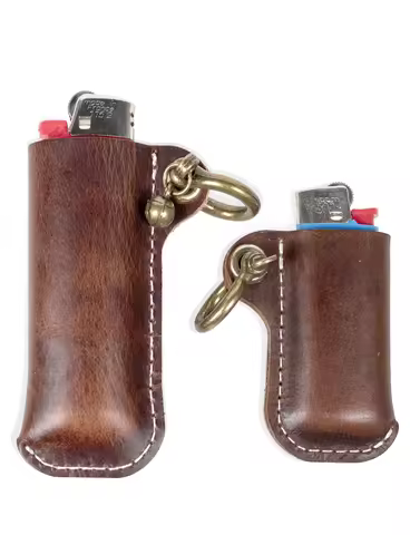 Genuine Cowhide Leather Lighter Case Holder For Bic Cricket Lighters Sleeve Cover Leather Case With