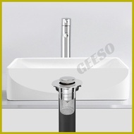 GEESO Bathroom Kitchen Sink Plug Stopper Drain Strainer Stainless Steel Pop-Up Wash Basin Lea