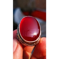 BATU CINCIN YAMAN AHMAR CARNELIAN KRISTAL LENGKAP MEMO ACC GEMS LAB STERLING GOLD SILVER MEWAH