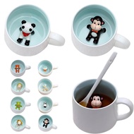 400ml Creative Ceramic Mug Cute Cartoon Three-dimensional Milk Cup Animal Coffee K8u1