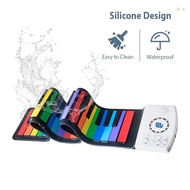 [Ready Stock]49 Key Roll Up Keyboard Piano Portable and Foldable Digital Piano Keyboard with Rechargeable Battery Gift for Kids / Beginners Adults with 47 Timbres 14 Educational De